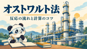 オストワルト法の流れと計算を学ぶ記事のアイキャッチ