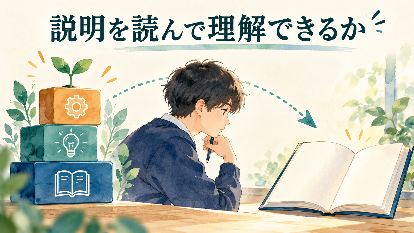 説明を読んで理解できるか前提を確認する学習イラスト