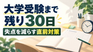 大学受験まで残り30日の勉強を失点の見直しから整理するアイキャッチ