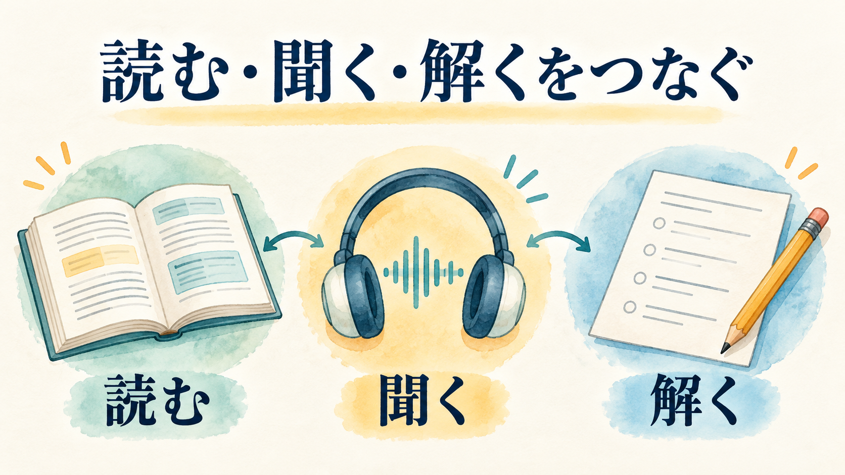 説明・音声・問題演習を組み合わせる図解