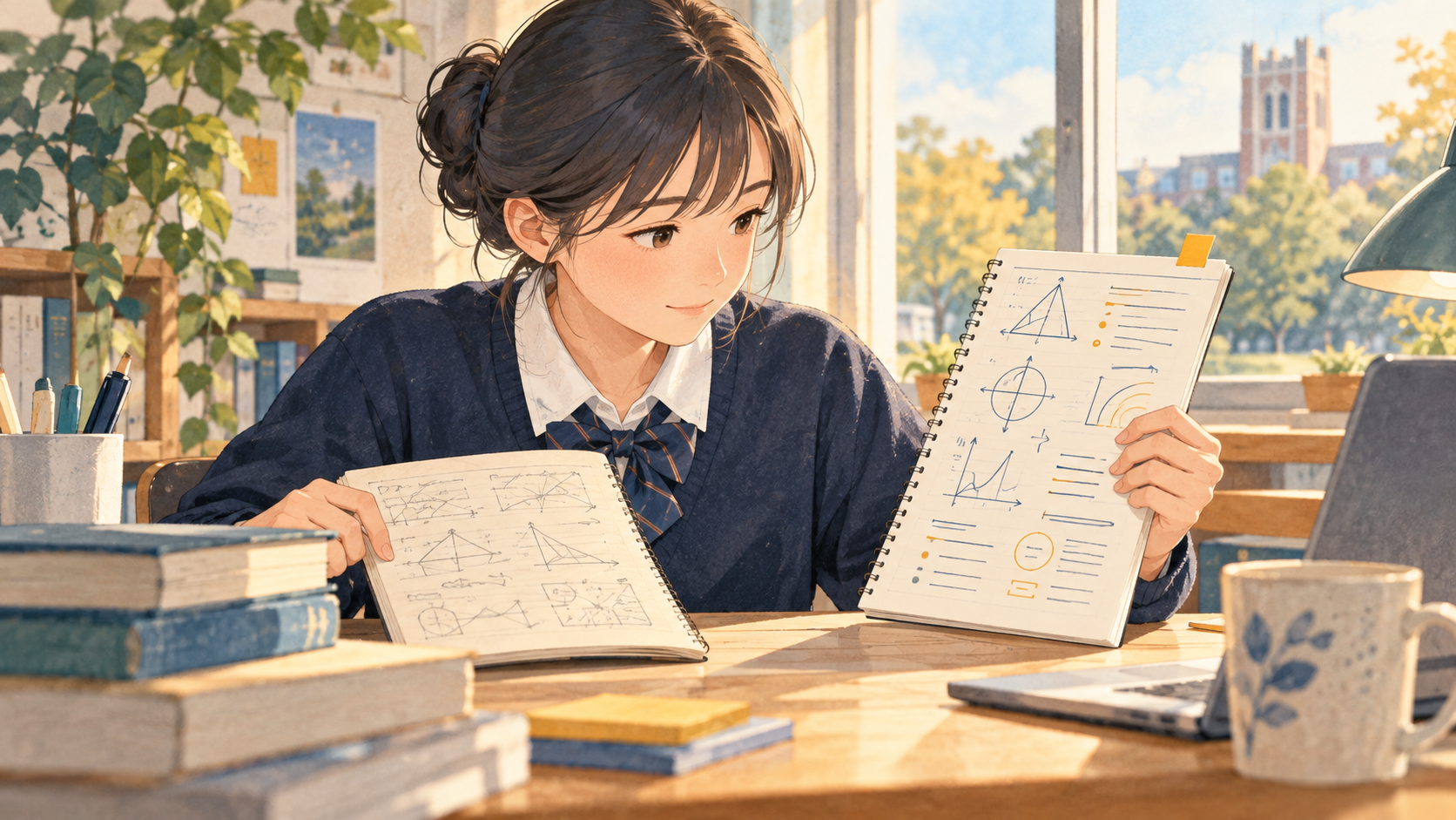 理解があいまいな箇所に絞って復習するイラスト